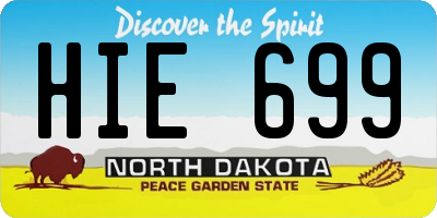 ND license plate HIE699