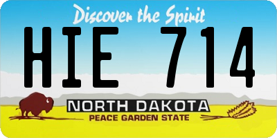 ND license plate HIE714