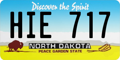 ND license plate HIE717