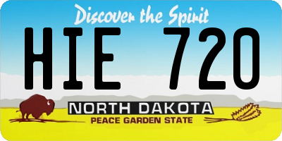 ND license plate HIE720