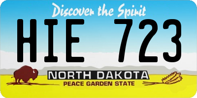ND license plate HIE723