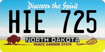 ND license plate HIE725