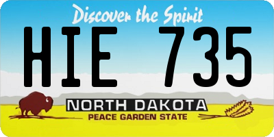 ND license plate HIE735