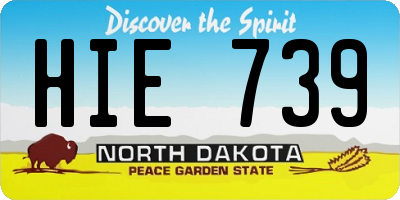 ND license plate HIE739