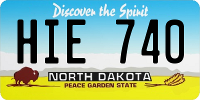 ND license plate HIE740