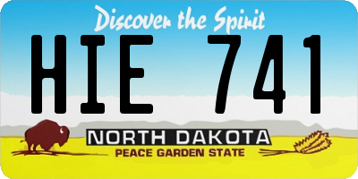 ND license plate HIE741