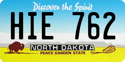 ND license plate HIE762
