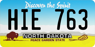 ND license plate HIE763