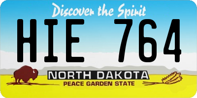 ND license plate HIE764