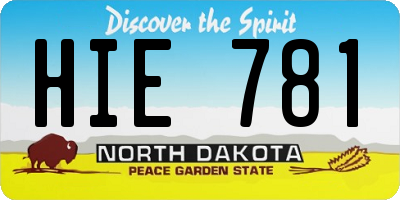 ND license plate HIE781