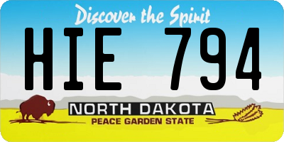 ND license plate HIE794