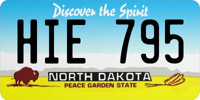 ND license plate HIE795
