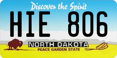 ND license plate HIE806