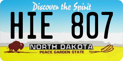 ND license plate HIE807