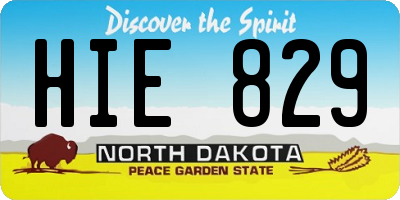 ND license plate HIE829