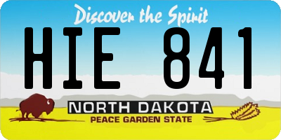 ND license plate HIE841