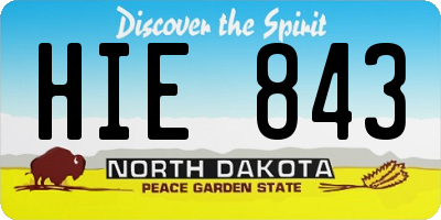 ND license plate HIE843