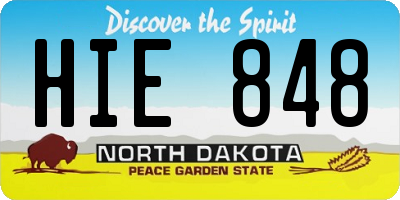 ND license plate HIE848