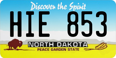ND license plate HIE853
