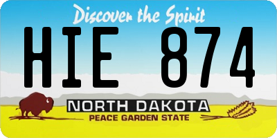 ND license plate HIE874