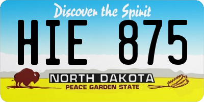 ND license plate HIE875