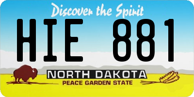 ND license plate HIE881