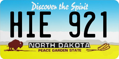 ND license plate HIE921