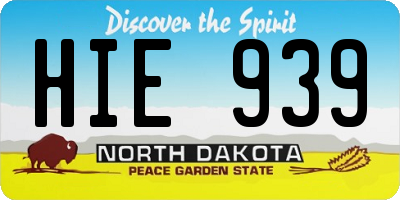 ND license plate HIE939