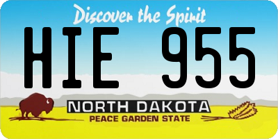 ND license plate HIE955