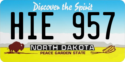 ND license plate HIE957