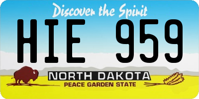 ND license plate HIE959