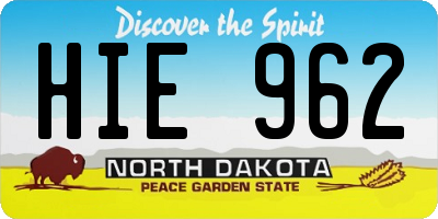ND license plate HIE962