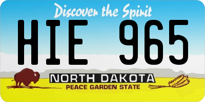 ND license plate HIE965