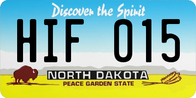 ND license plate HIF015