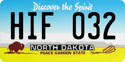 ND license plate HIF032