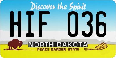 ND license plate HIF036