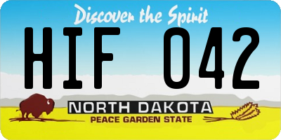 ND license plate HIF042