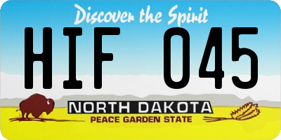 ND license plate HIF045