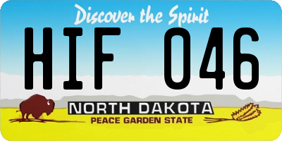 ND license plate HIF046