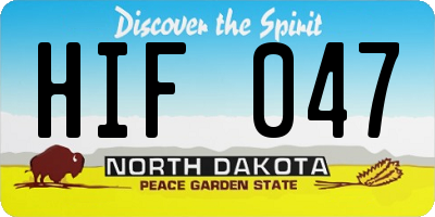 ND license plate HIF047