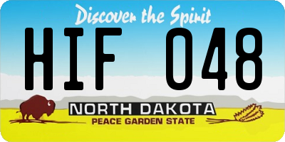 ND license plate HIF048
