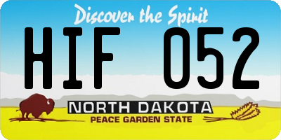 ND license plate HIF052