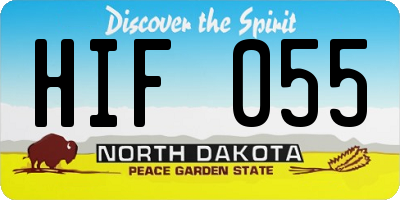 ND license plate HIF055