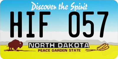 ND license plate HIF057