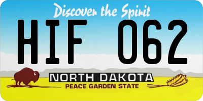 ND license plate HIF062