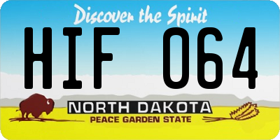 ND license plate HIF064