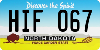 ND license plate HIF067