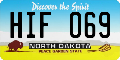 ND license plate HIF069