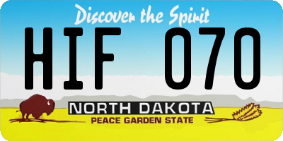 ND license plate HIF070