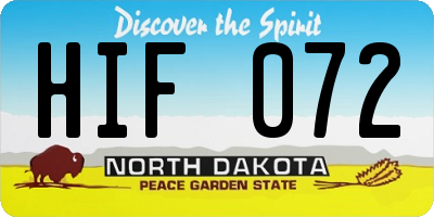 ND license plate HIF072